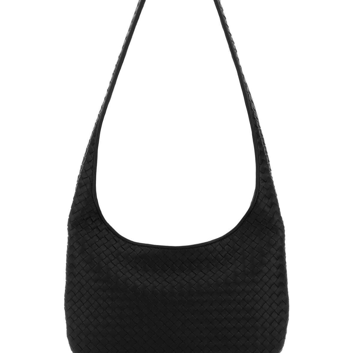 Bottega Veneta Men Black Nappa Leather Veneto Crossbody Bag