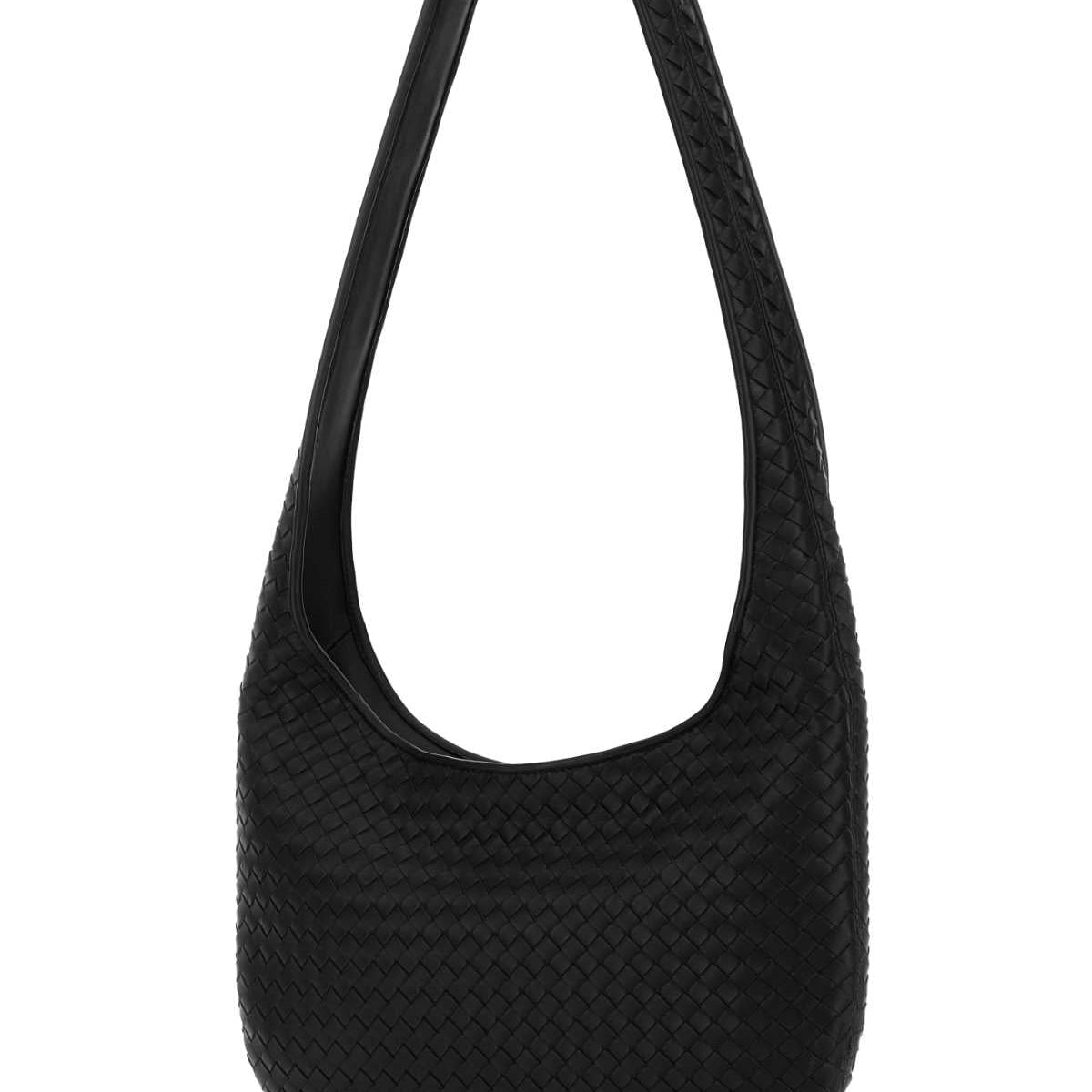 Bottega Veneta Men Black Nappa Leather Veneto Crossbody Bag