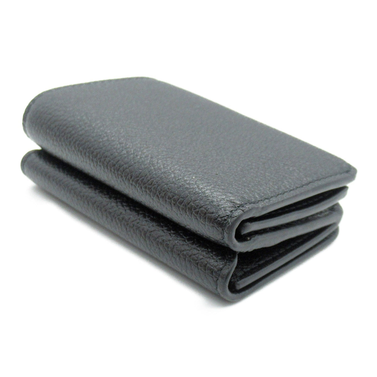 balenciaga Leather Trifold Wallet Black