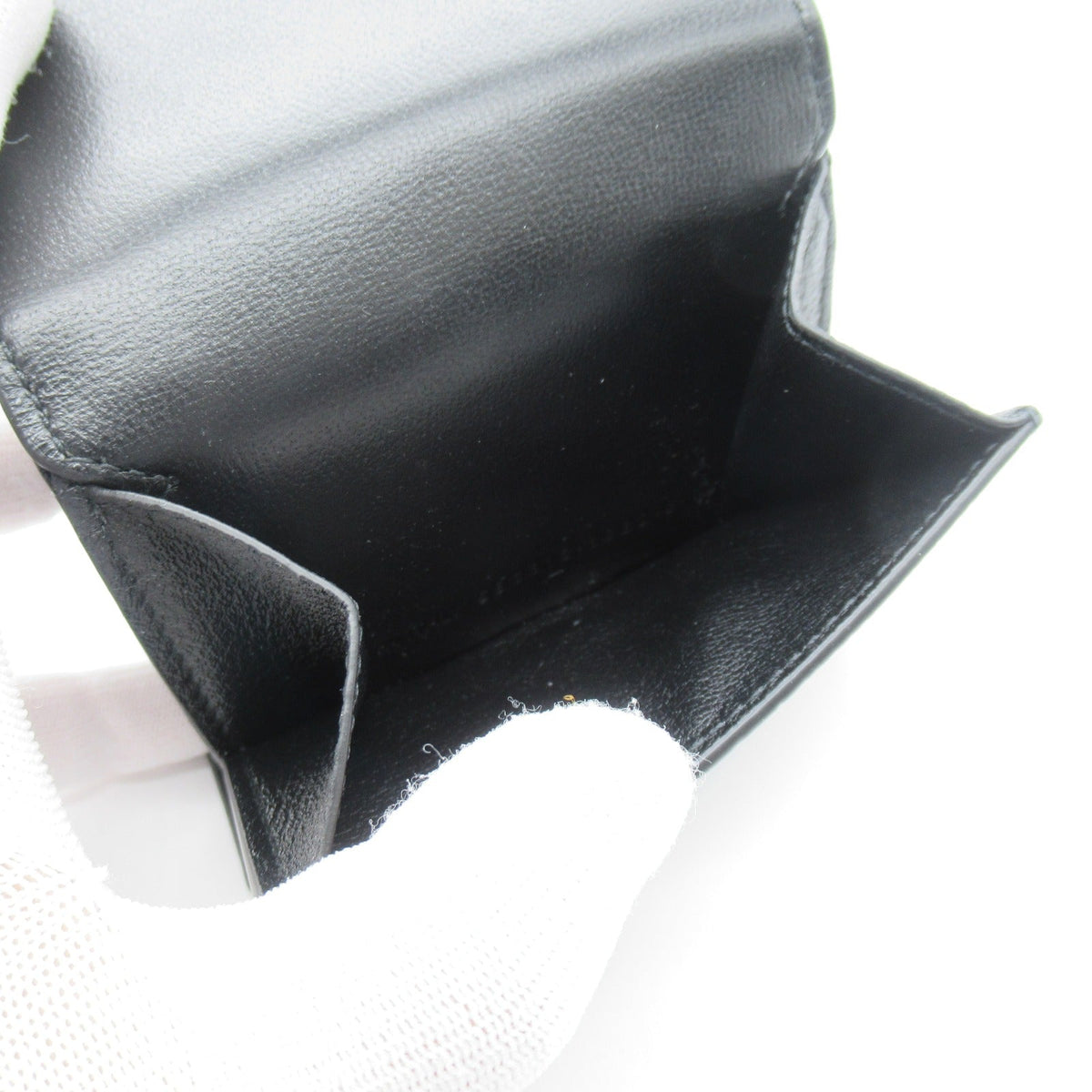 balenciaga Leather Trifold Wallet Black
