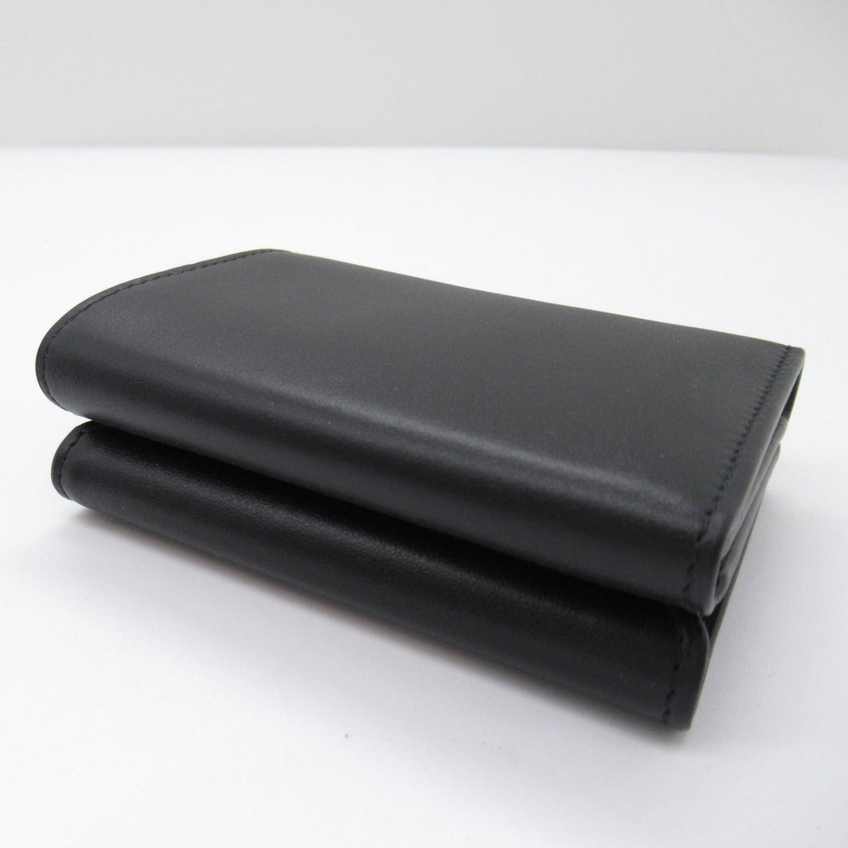 balenciaga Leather Trifold Wallet Black
