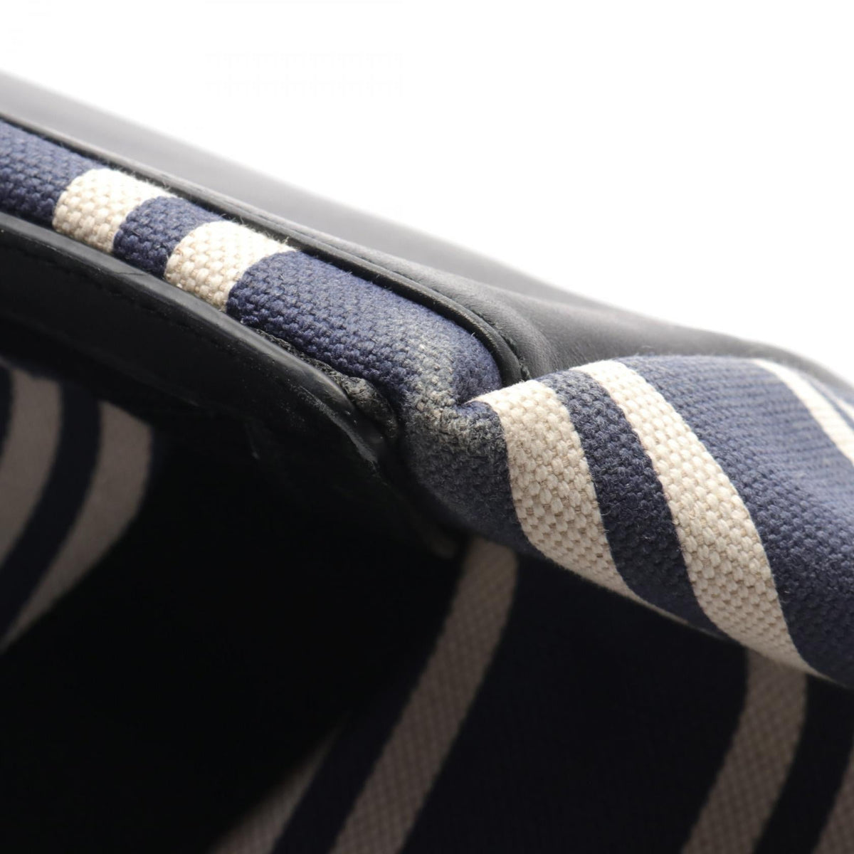balenciaga Navy Cabas M Canvas Leather Tote