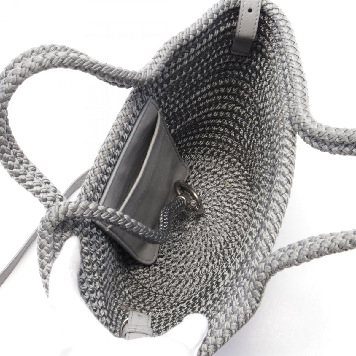 balenciaga Ibiza Small Basket Handbag Nylon Leather