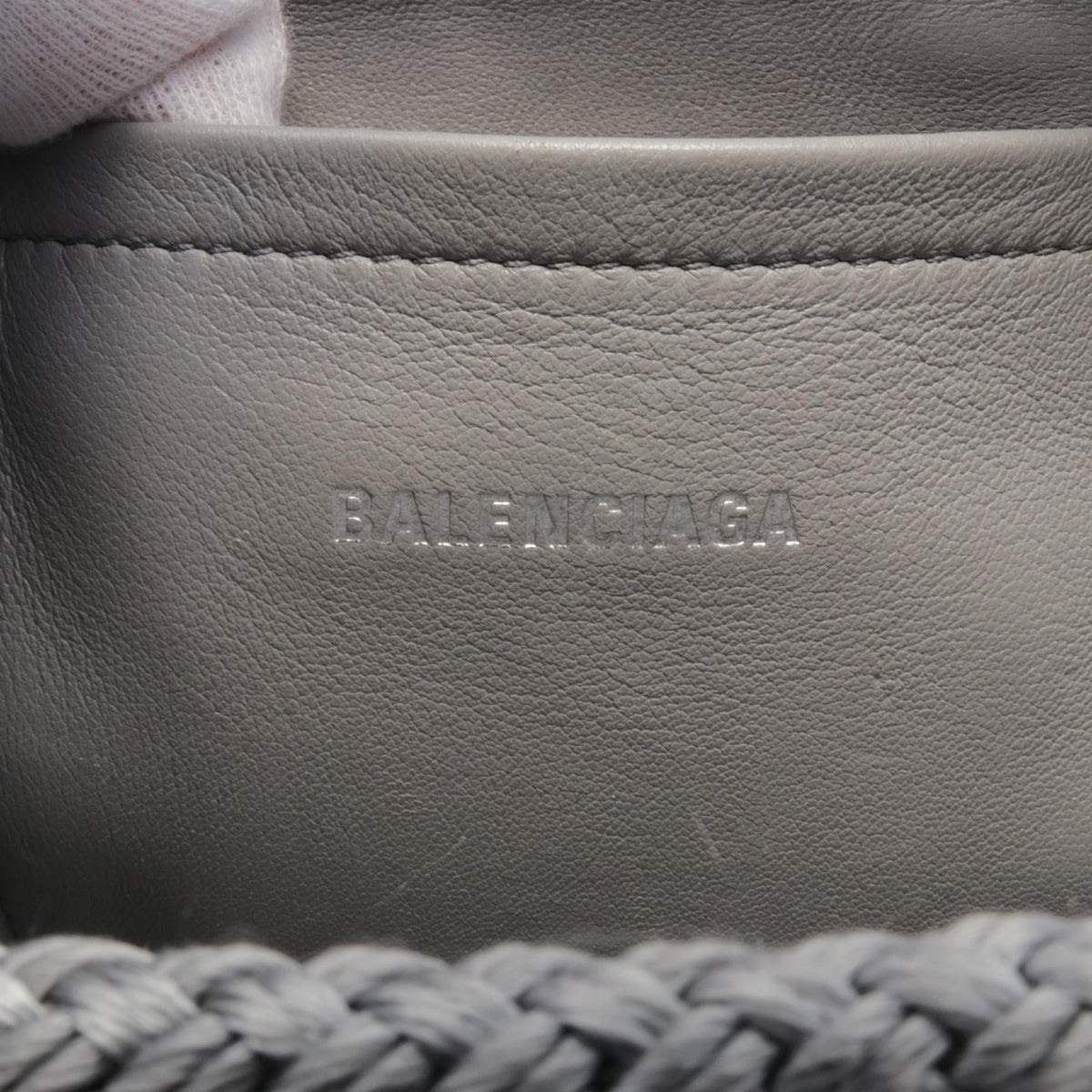 balenciaga Ibiza Small Basket Handbag Nylon Leather
