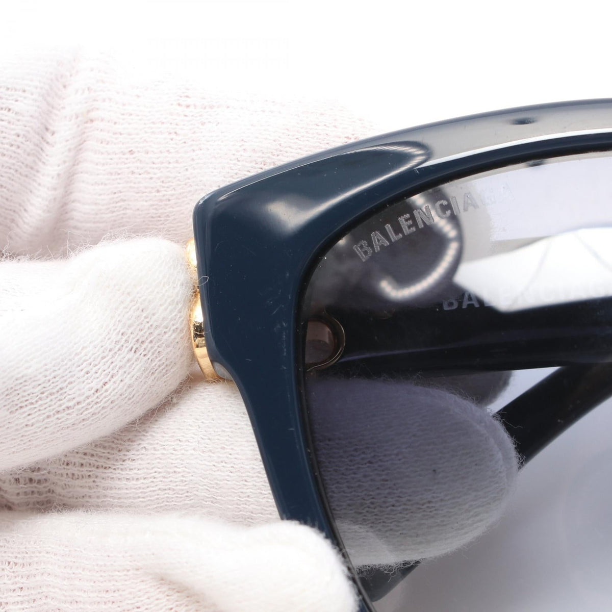 balenciaga Dynasty Square Sunglasses Navy