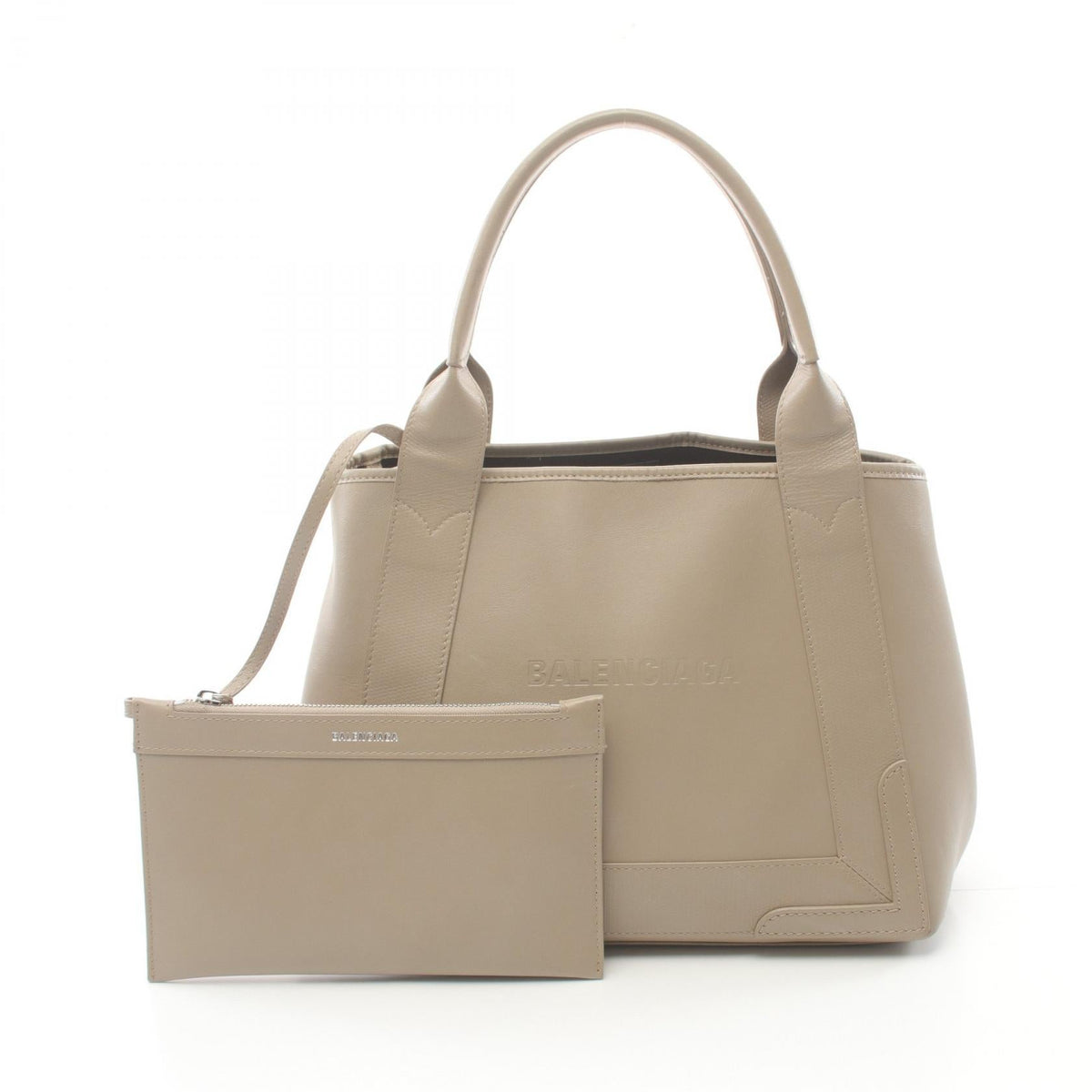 balenciaga Navy Cabas S Leather Tote Bag