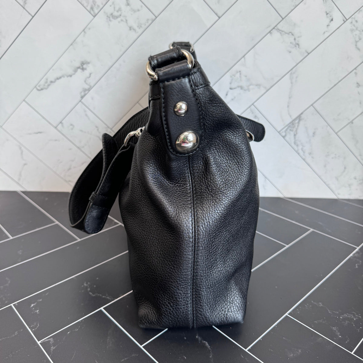 Gucci Black Leather Icon Bit Hand Bag