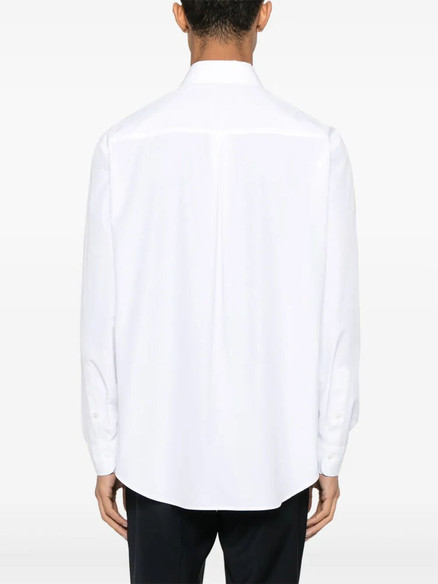 Fendi Men Topstitched Fendi Roma Lettering Cotton Shirt