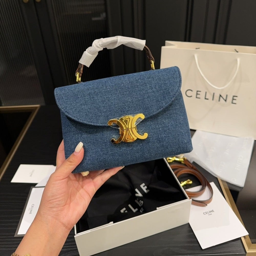 CELINE NINO TEEN DENIM BAG BLUE 20CM