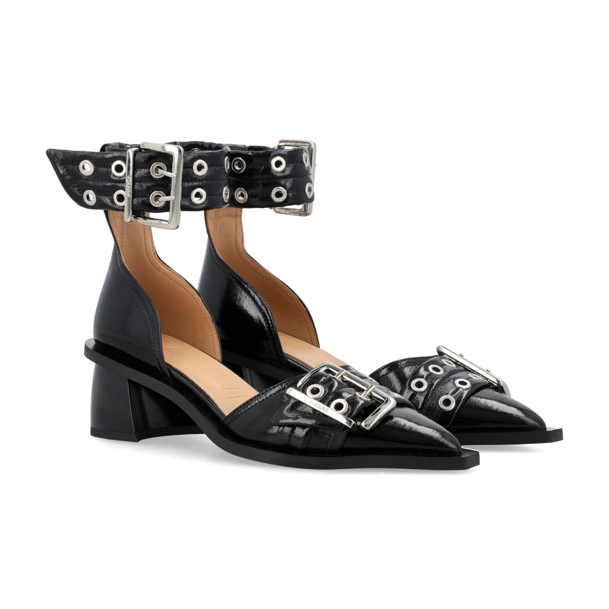 CHUNCKY BUCKLE OPEN-CUT PUMPS