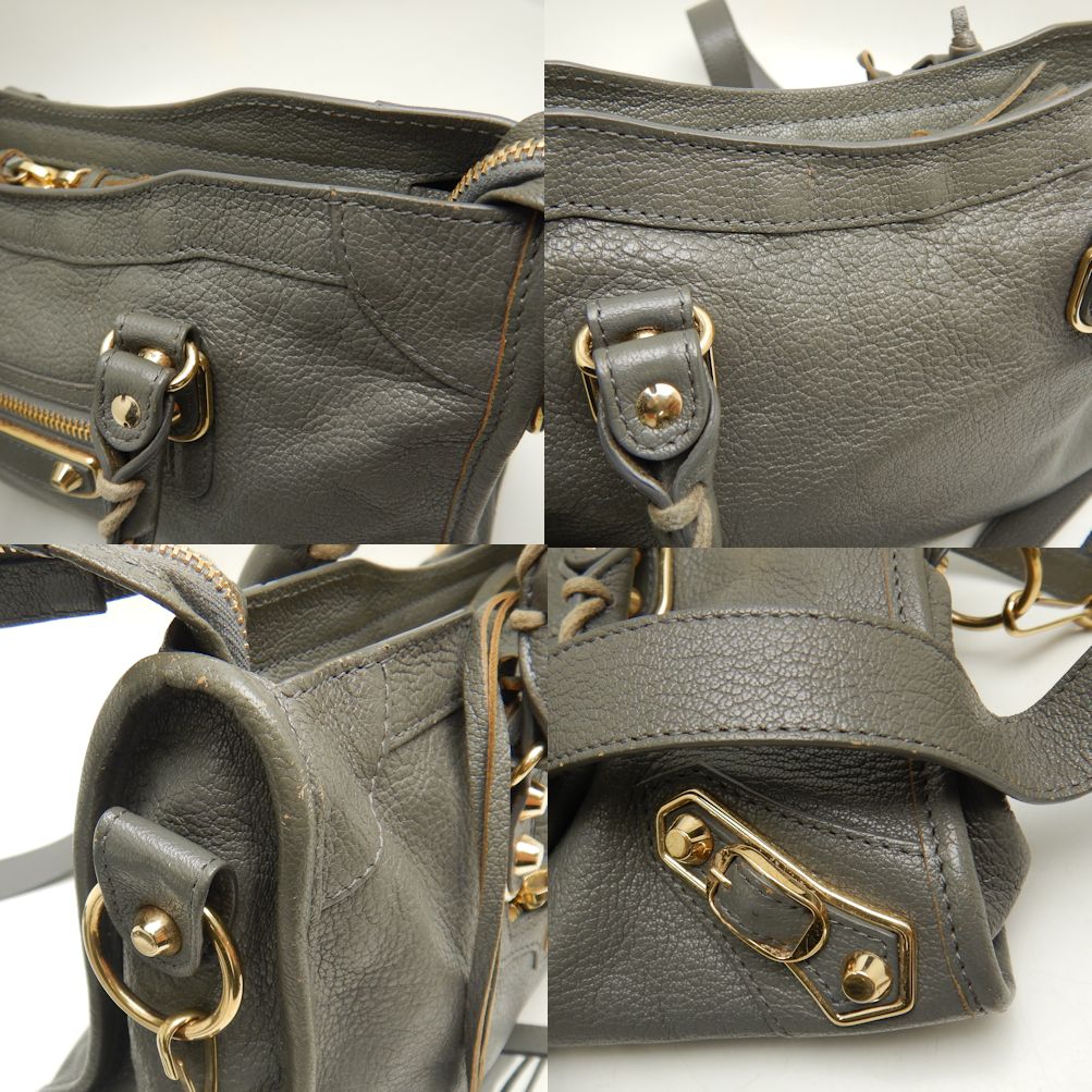 balenciaga Metallic Edge City Leather Handbag