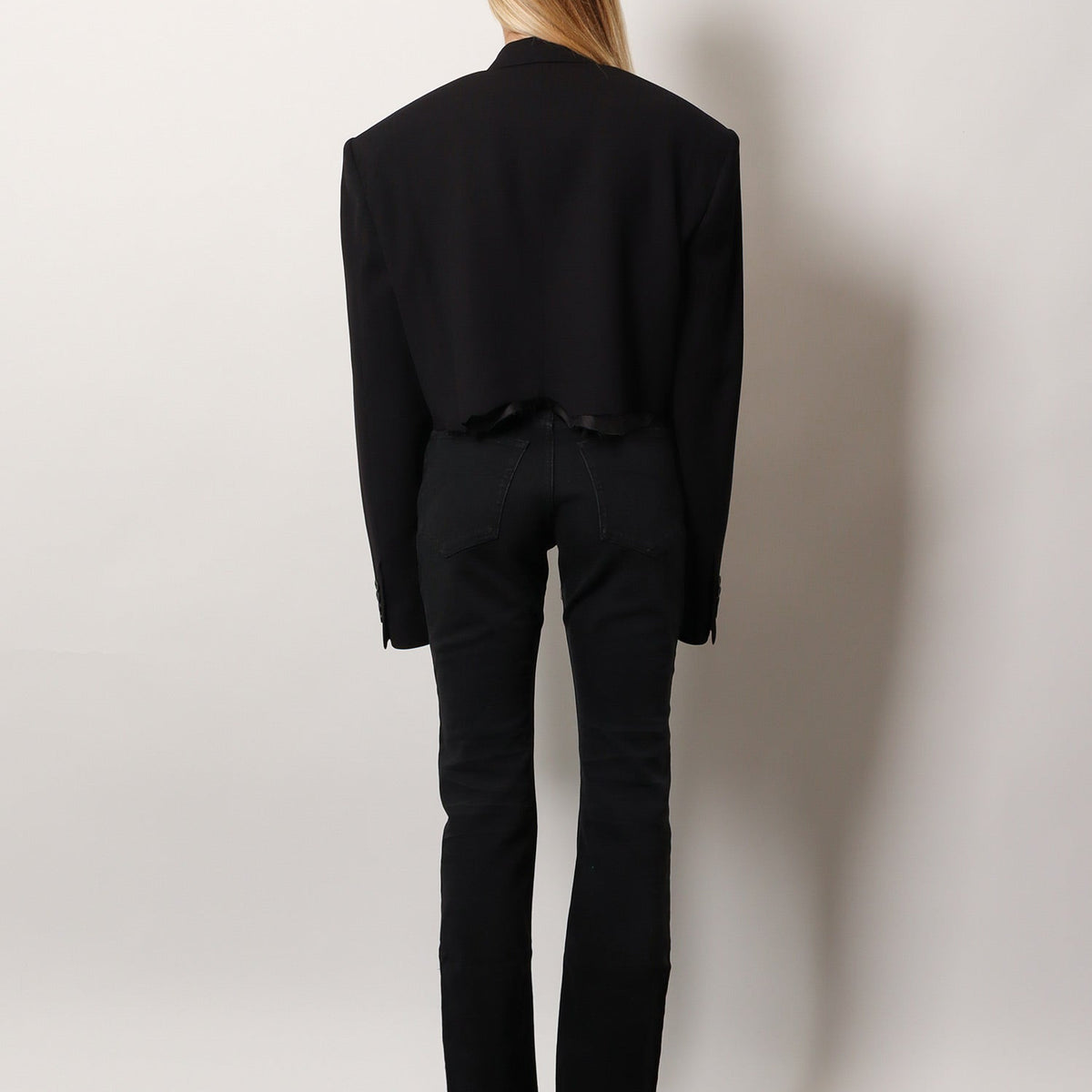 Balenciaga Women Single Breasted Cut Off Viscose And Wool Blazer