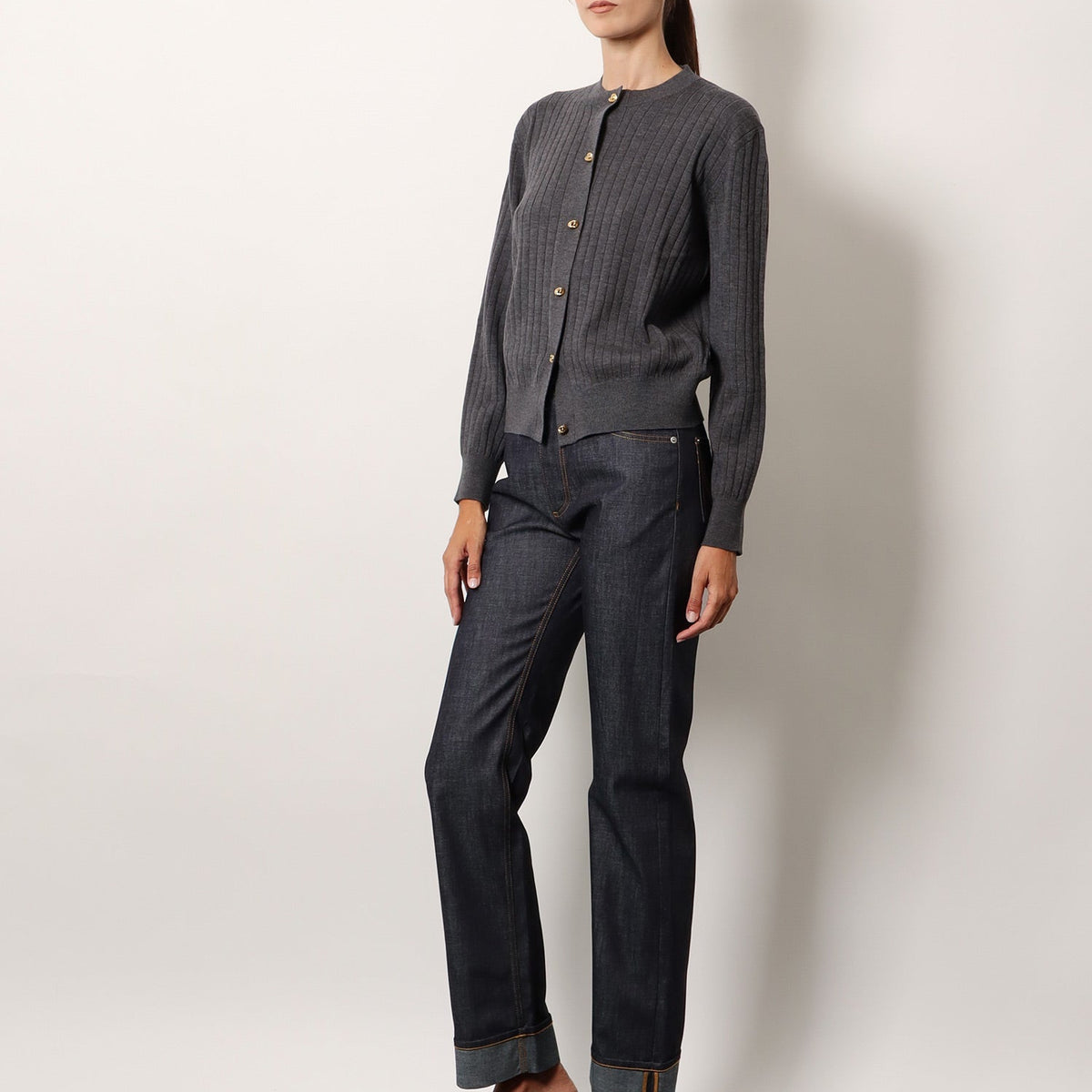 Bottega Veneta Women Ribbed Wool Cardigan