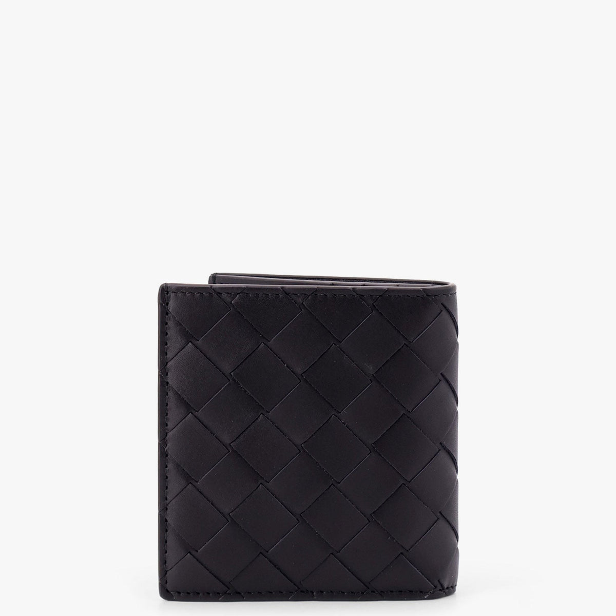 Bottega Veneta Men Leather Wallet With Intrecciato Motif