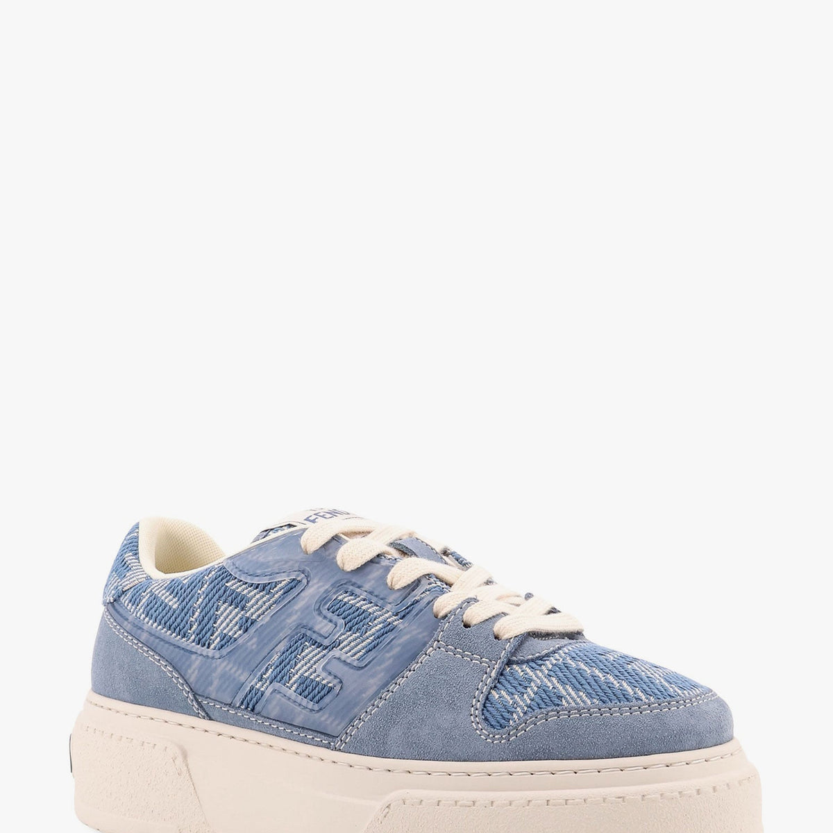 Fendi Women Match Canvas And Suede Low-Top Sneakers