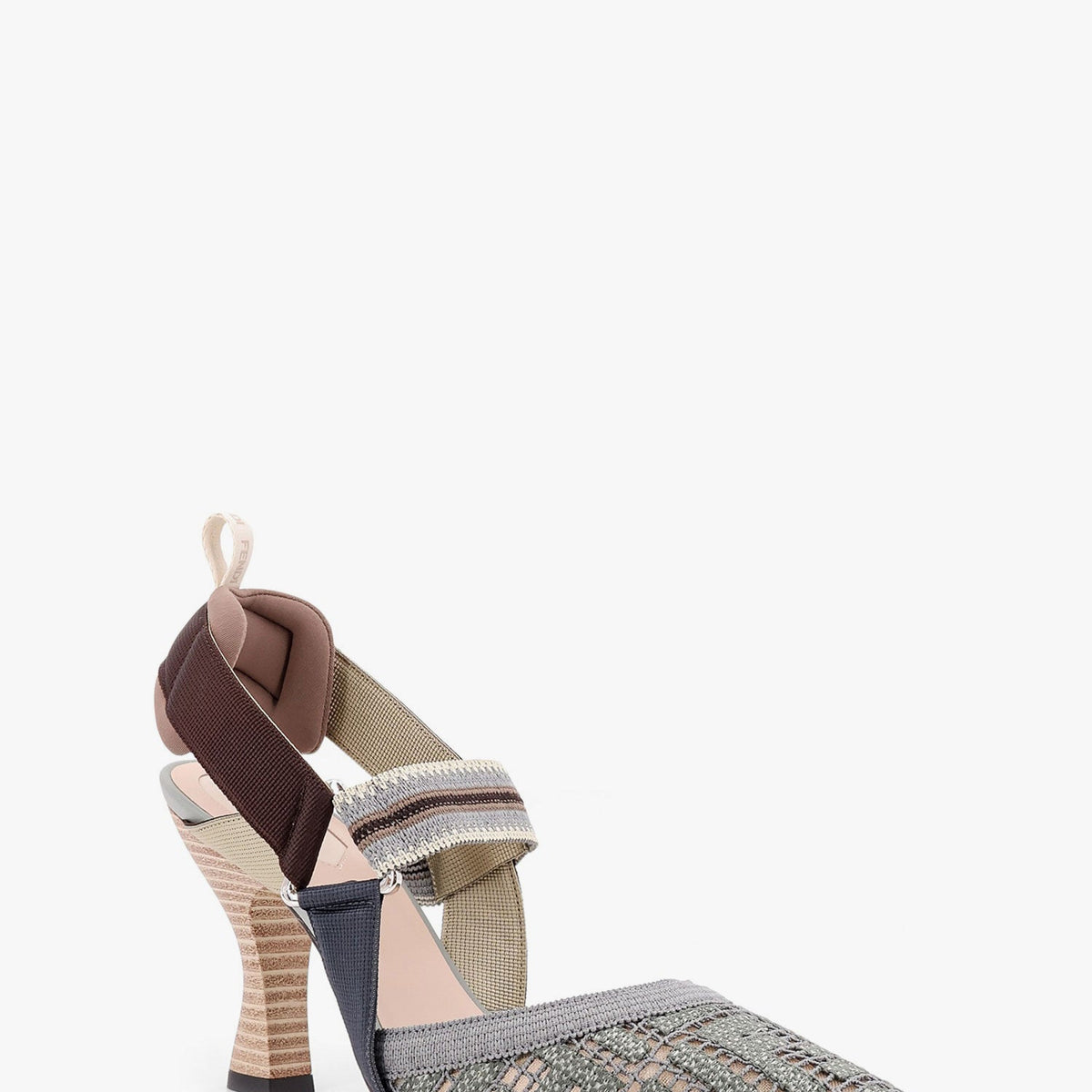 Fendi Women Colibrã¬ Mesh Slingback With Ff Embroidery