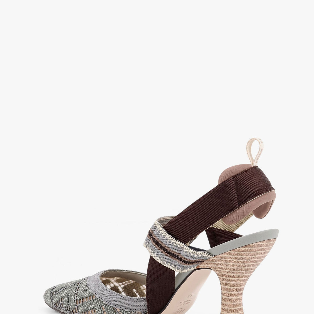 Fendi Women Colibrã¬ Mesh Slingback With Ff Embroidery