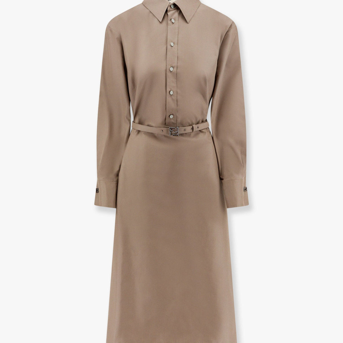 Fendi Women Cotton And Silk Chemisiere Dress