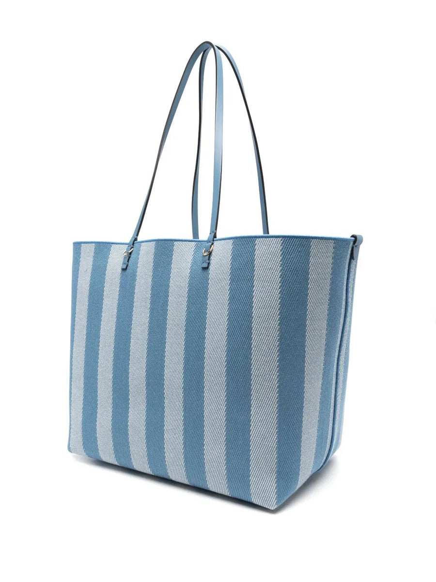 Fendi Women Pequin Striped And Ff Fabric Roll Large Reversible Shopper