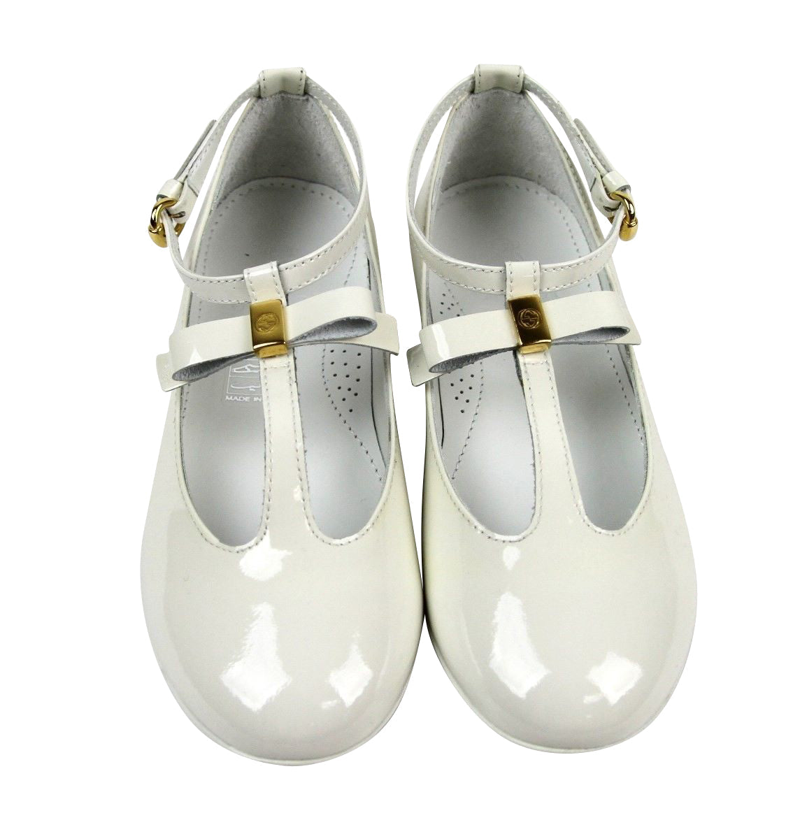 Gucci Kids White Patent Leather Ballet Flat With Bow