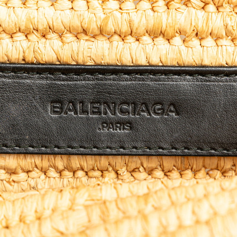 balenciaga Raffia Leather Clutch Bag