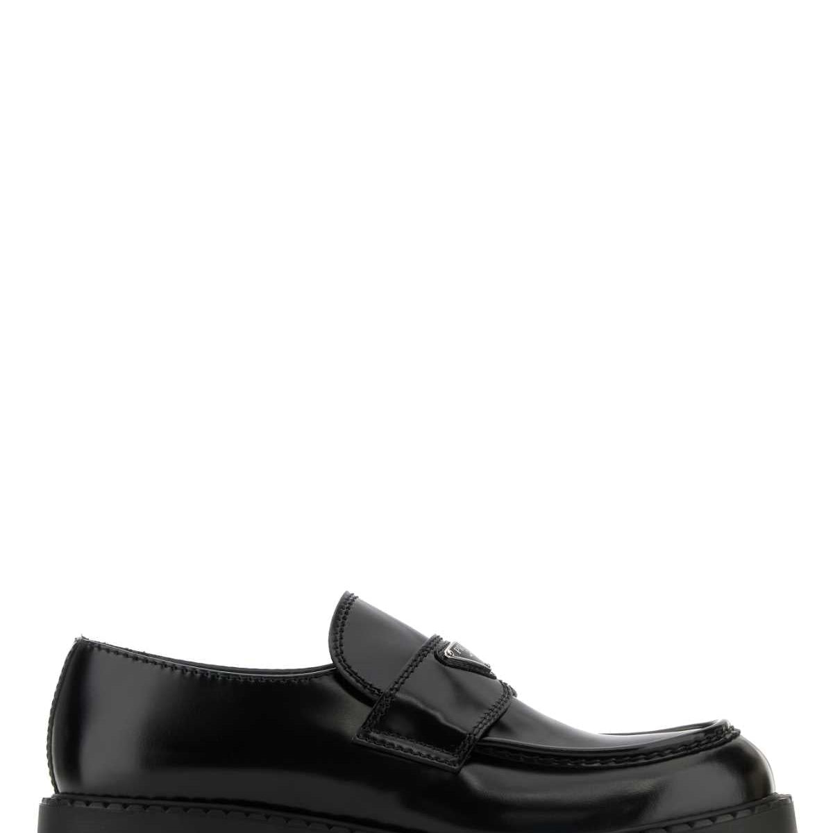 PRADA Leather Chocolate Loafers for Men