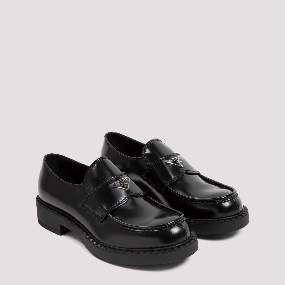 PRADA Leather Chocolate Loafers for Men