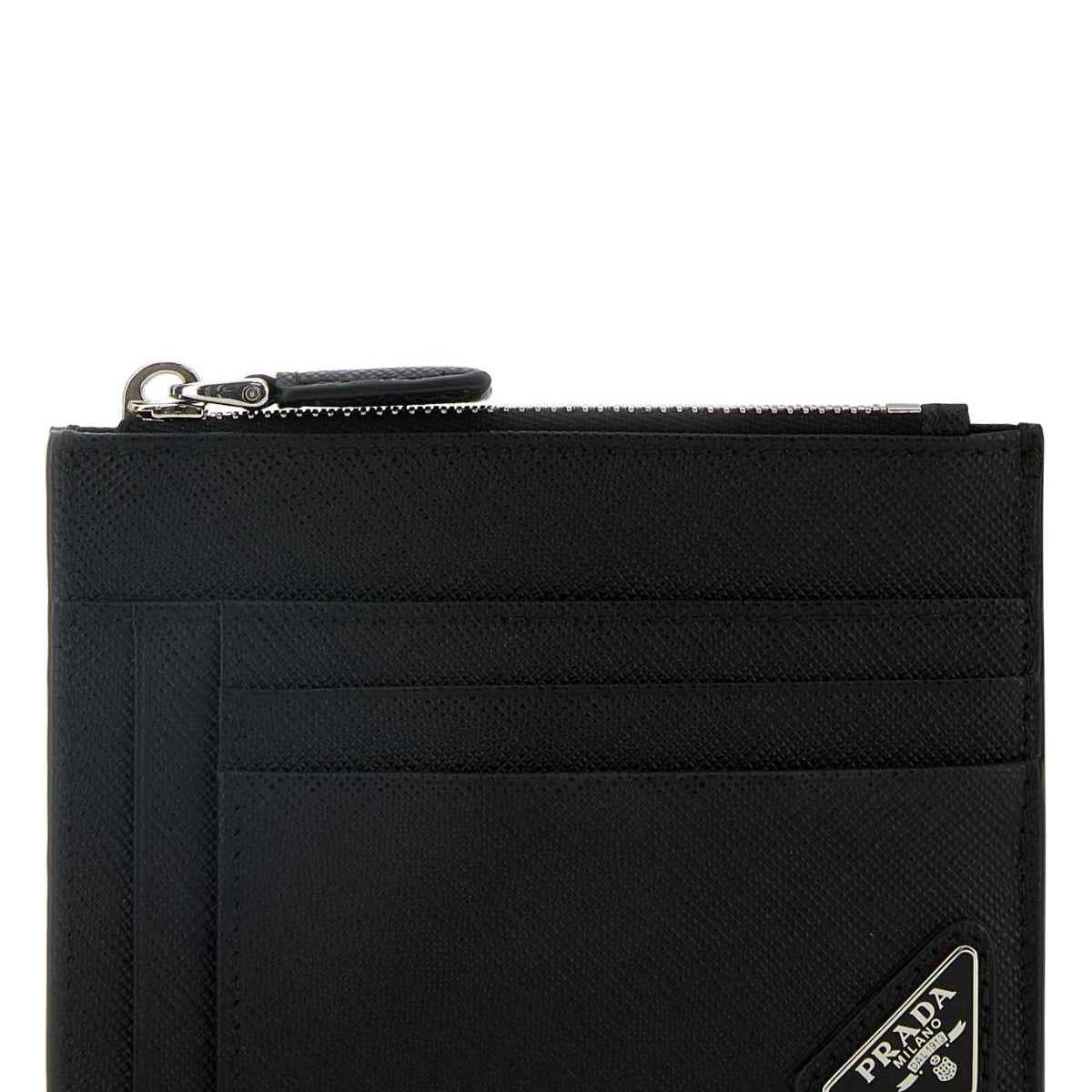 PRADA Men's Mini Leather Card Holder