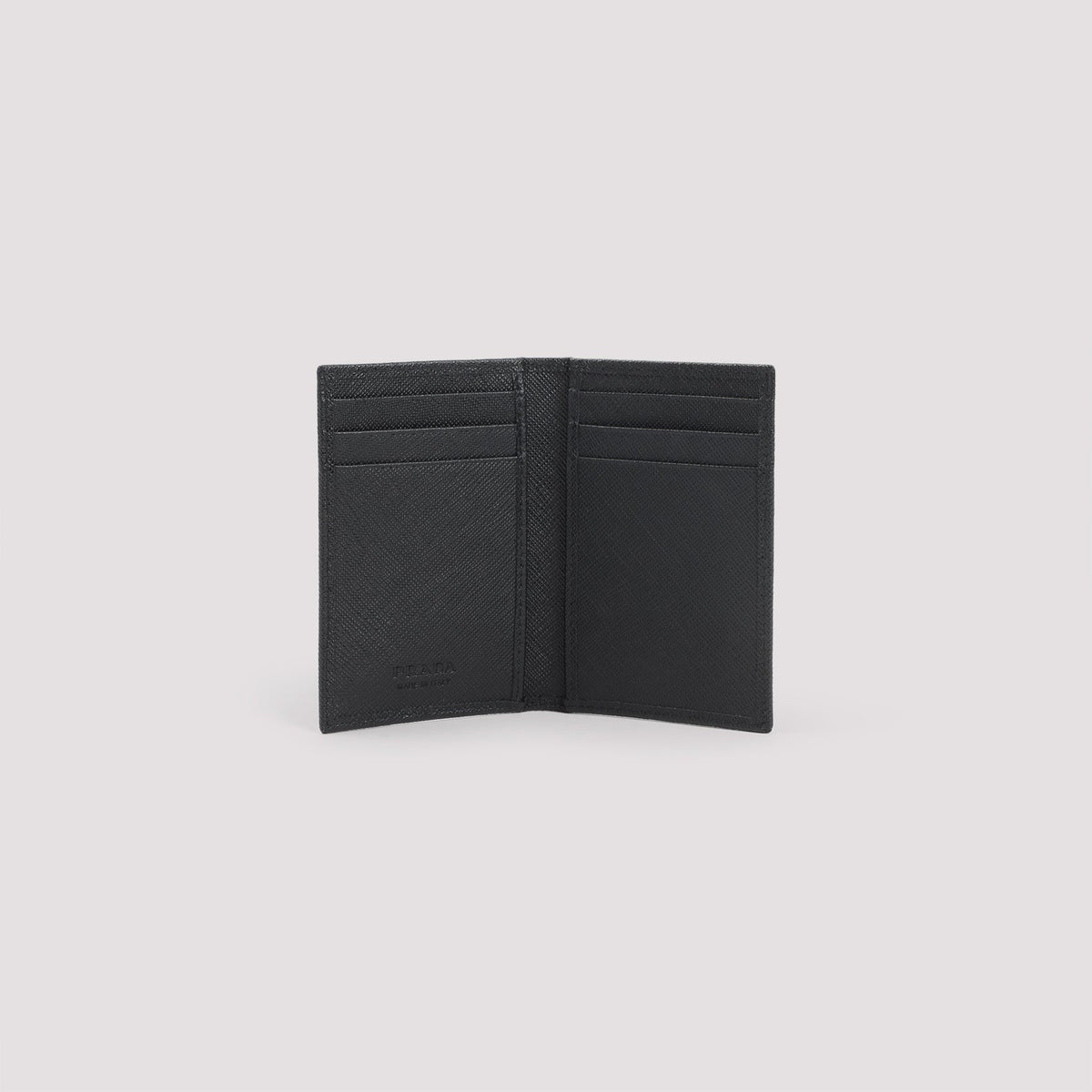 PRADA Mini Vertical Wallet in Textured Leather