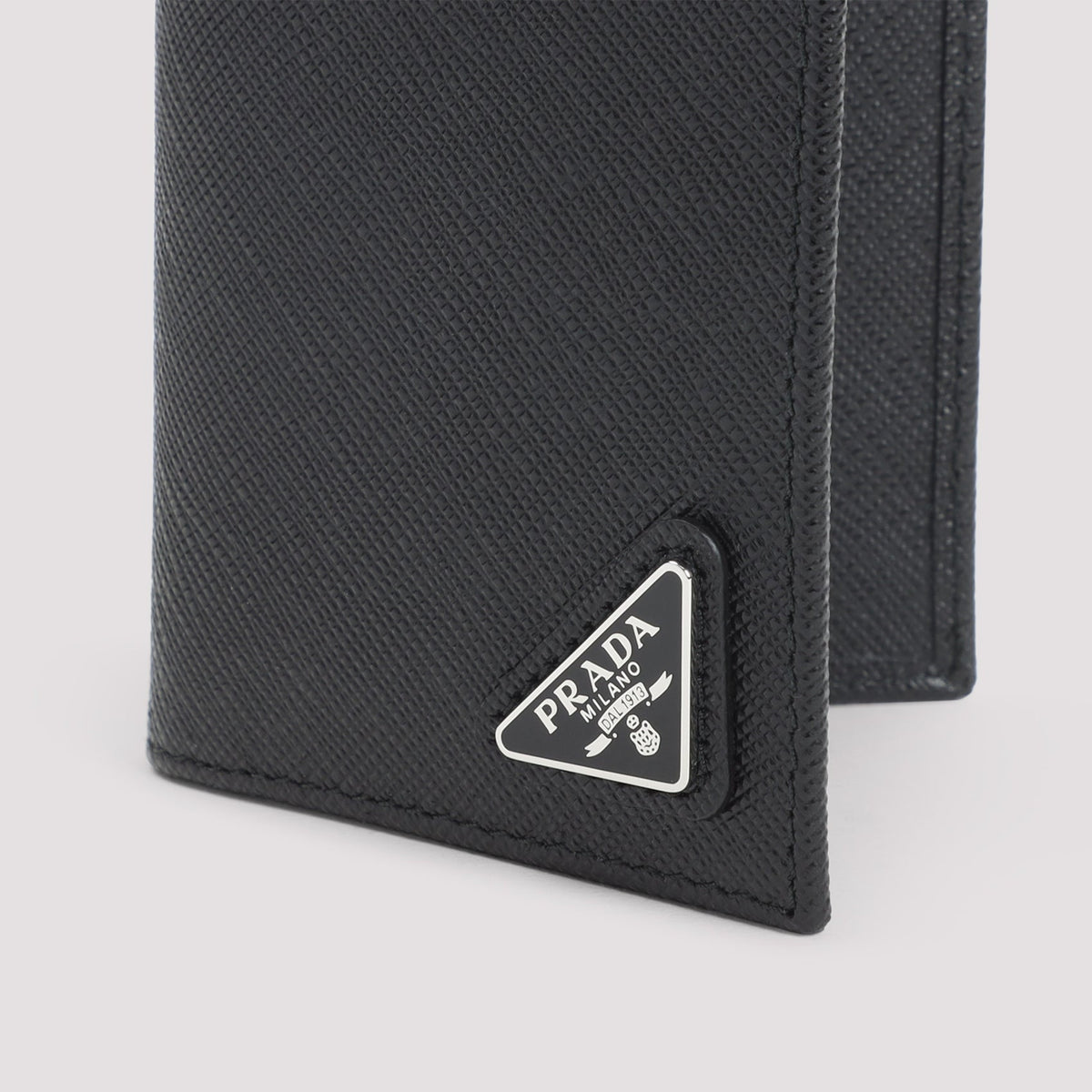 PRADA Mini Vertical Wallet in Textured Leather