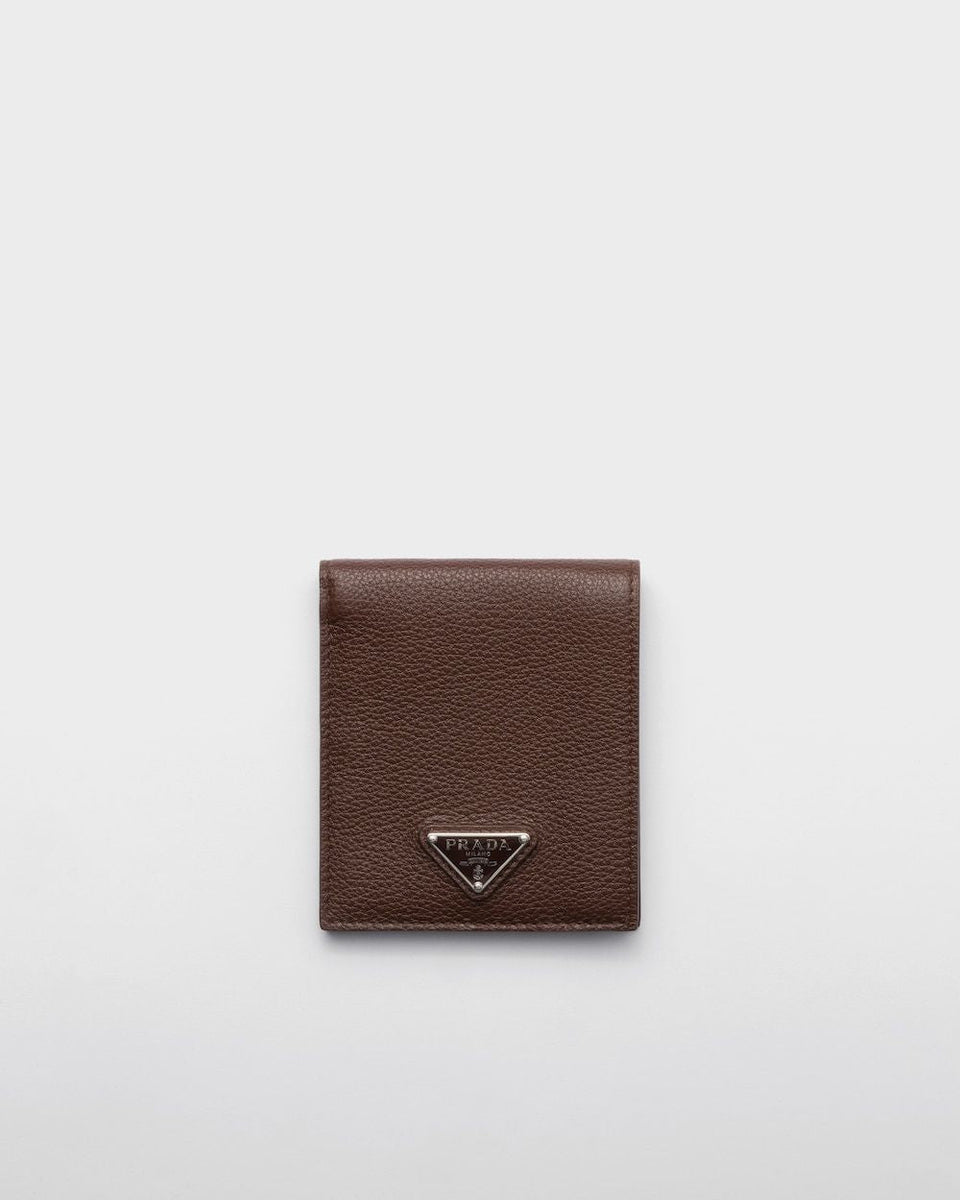 PRADA Luxury Mini Leather Wallet - 11cm x 9.5cm x 1.5cm