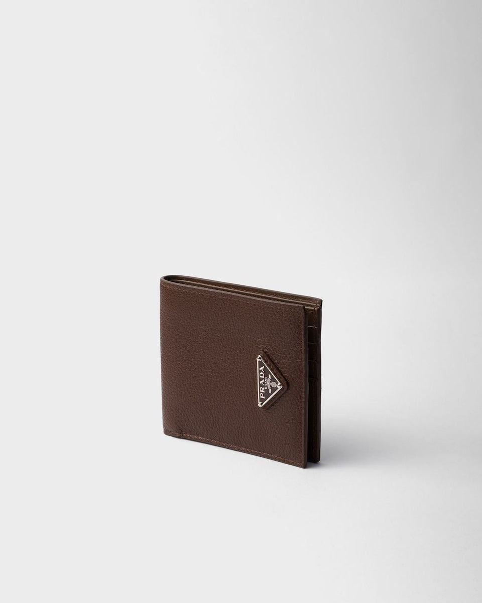PRADA Luxury Mini Leather Wallet - 11cm x 9.5cm x 1.5cm