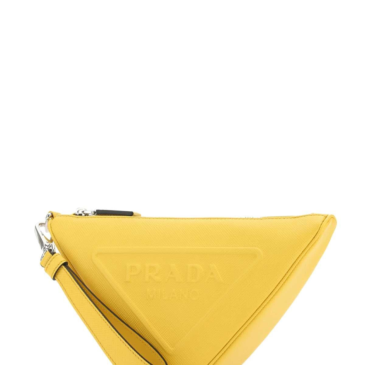 PRADA Leather Triangle Clutch Handbag for Men