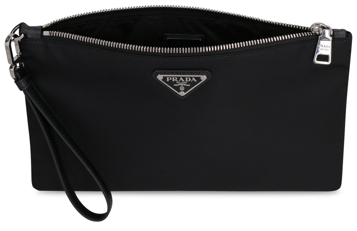 PRADA Mini Re-Nylon and Saffiano Pouch Handbag