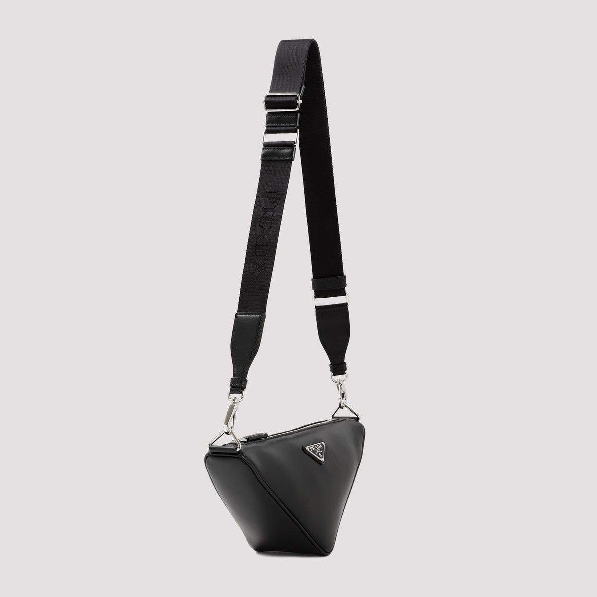 PRADA Leather Triangle Crossbody Handbag