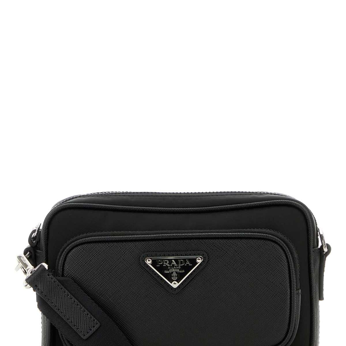 PRADA Re-Nylon and Leather Crossbody Handbag
