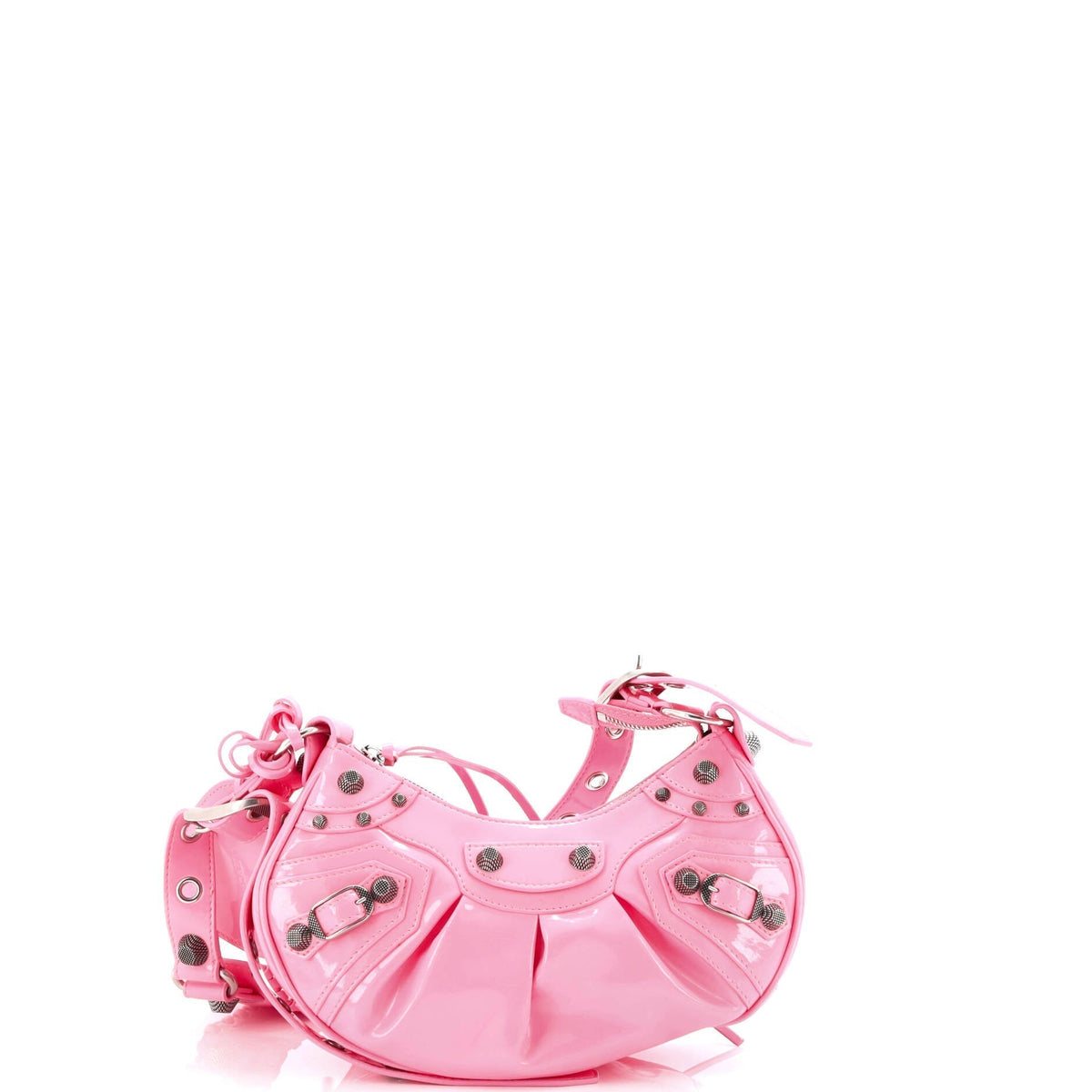 Balenciaga Le Cagole Giant Studs Shoulder Bag Patent XS
