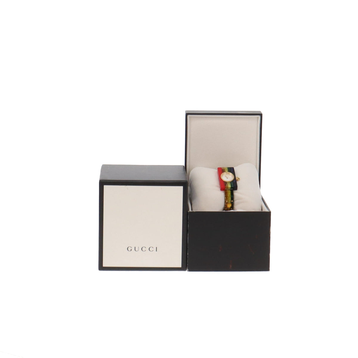 Gucci Swiss Rainbow Plexiglass and Goldtone Watch