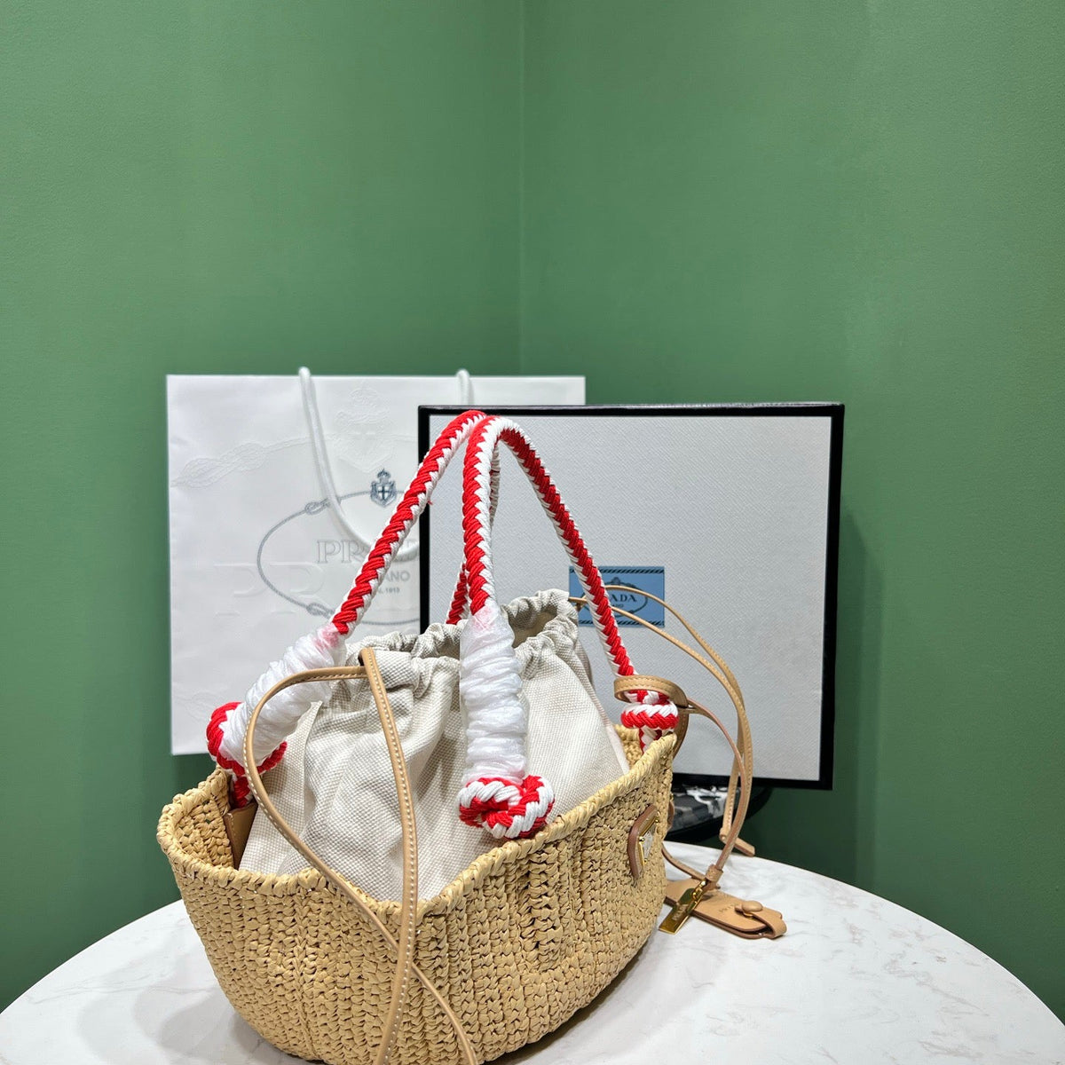 PD RAFFIA CROCHET BAG