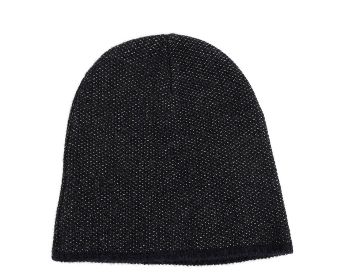 Gucci Unisex Dark Blue Wool Cashmere cotton Beanie Hat with Logo