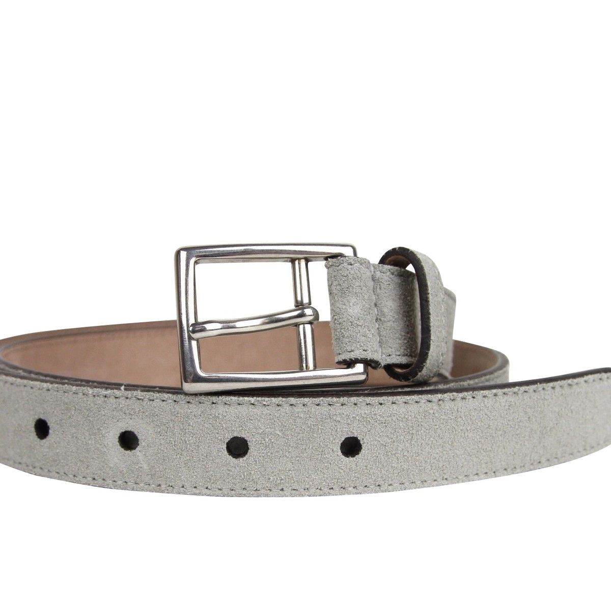 Gucci Men's Silver Light Gray Fabric Leather Belt Buckle 368193 1417