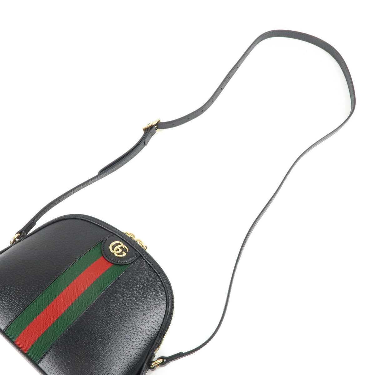 GUCCI Ophidia Leather Cross Body Shoulder Bag Black 719881