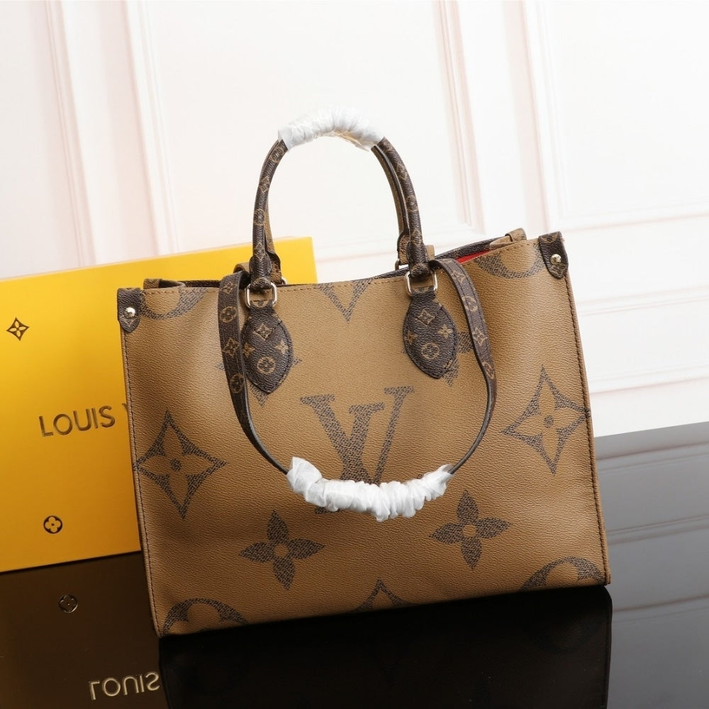 LV RARE MONOGRAM GIANT ONTHEGO GM TOTE BROWN 34CM