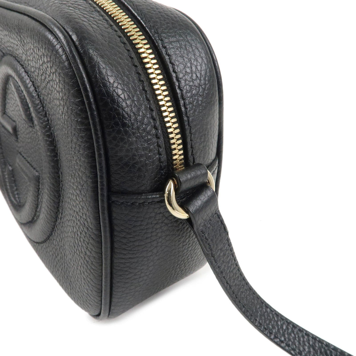 GUCCI SOHO Leather Small Disco Shoulder Bag Black 308364