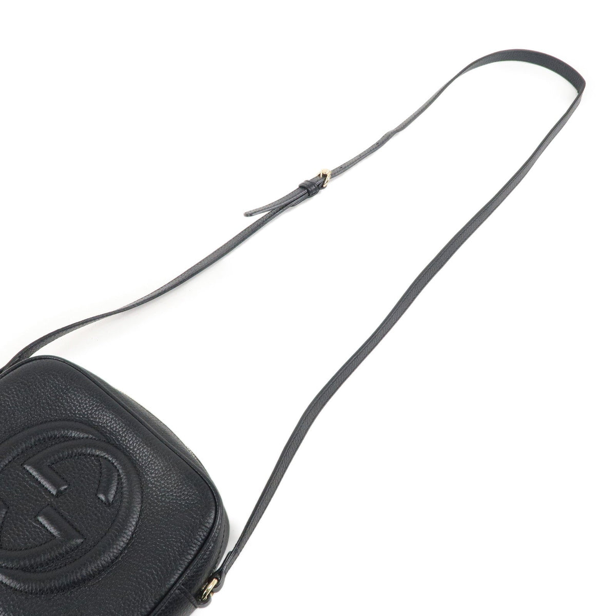 GUCCI SOHO Leather Small Disco Shoulder Bag Black 308364