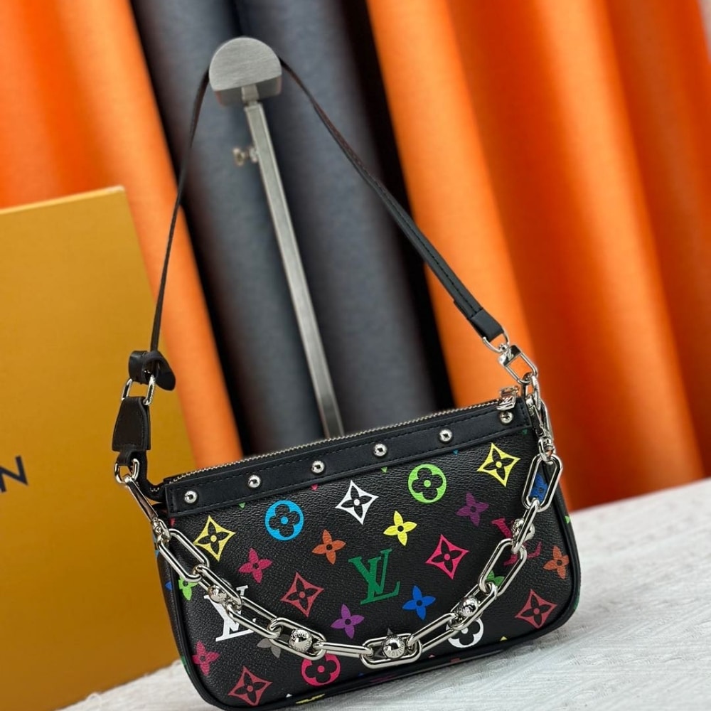 LV X MURAKAMI POCHETTE ACCESSOIRES MULTICOLORE NOIR 22CM M13663
