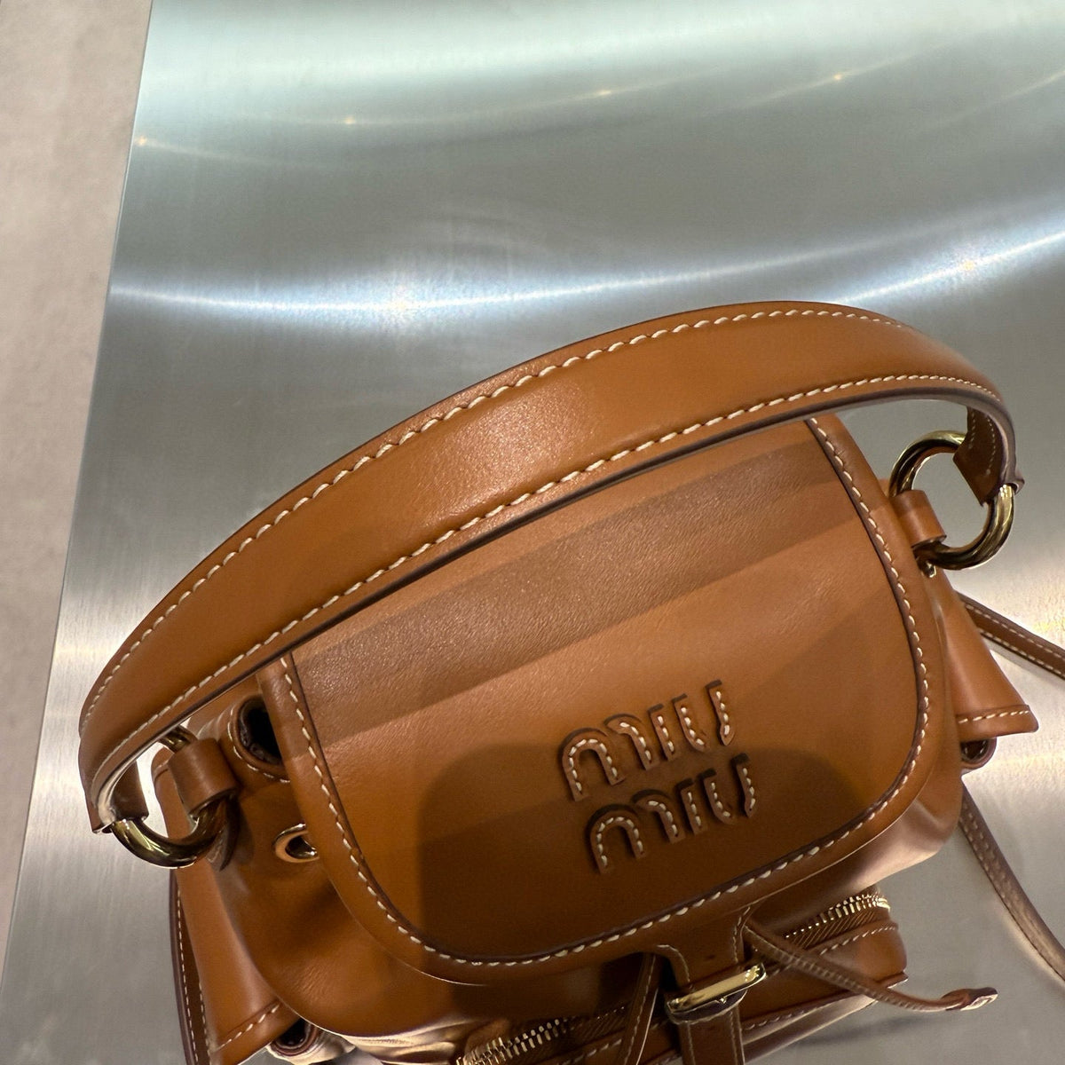 MIU M LEATHER BACKPACK