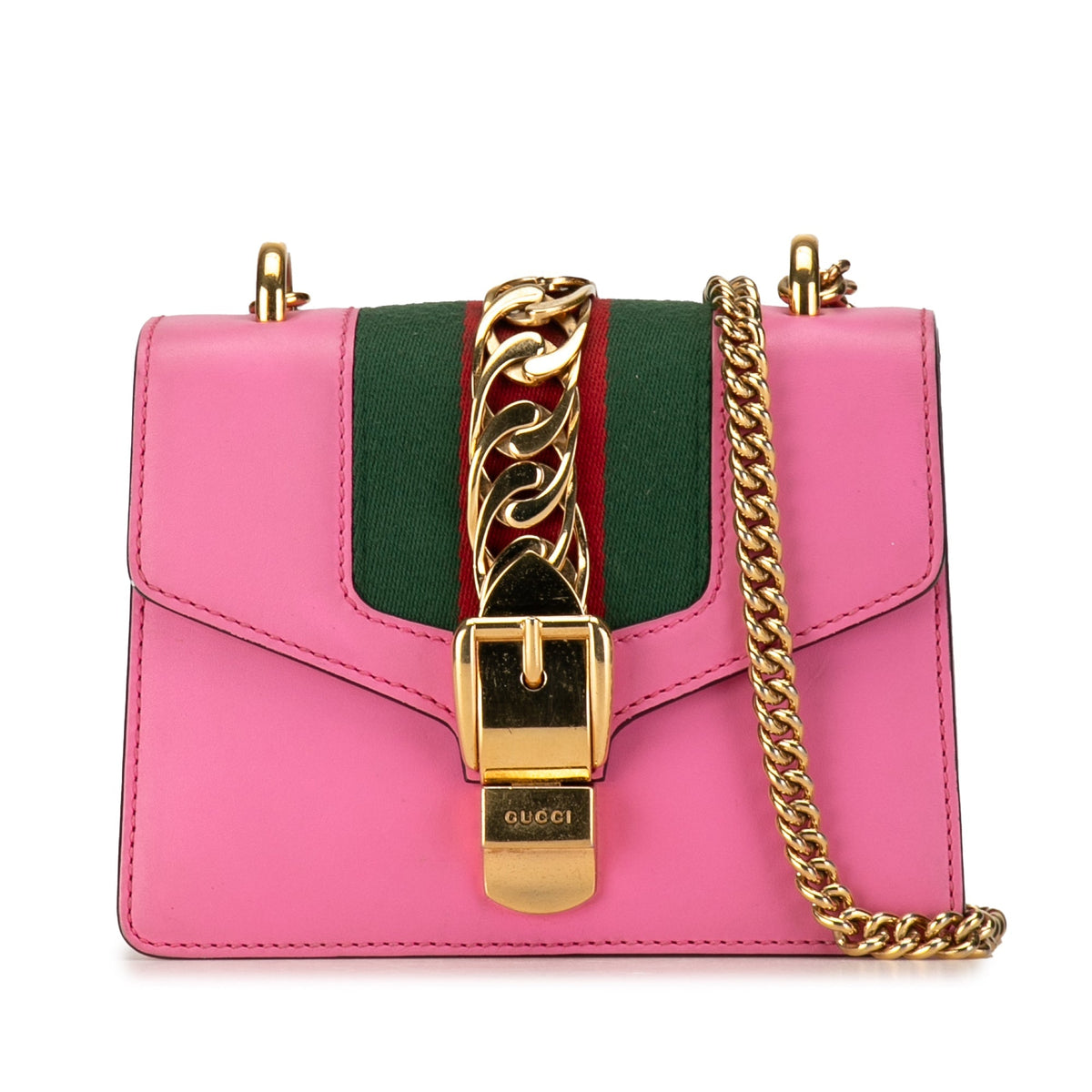 GUCCI Mini Sylvie Leather Chain Crossbody Crossbody Bag