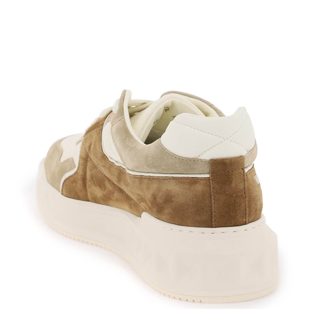 ONE STUD CRUST AND NAPPA LEATHER SNEAKERS