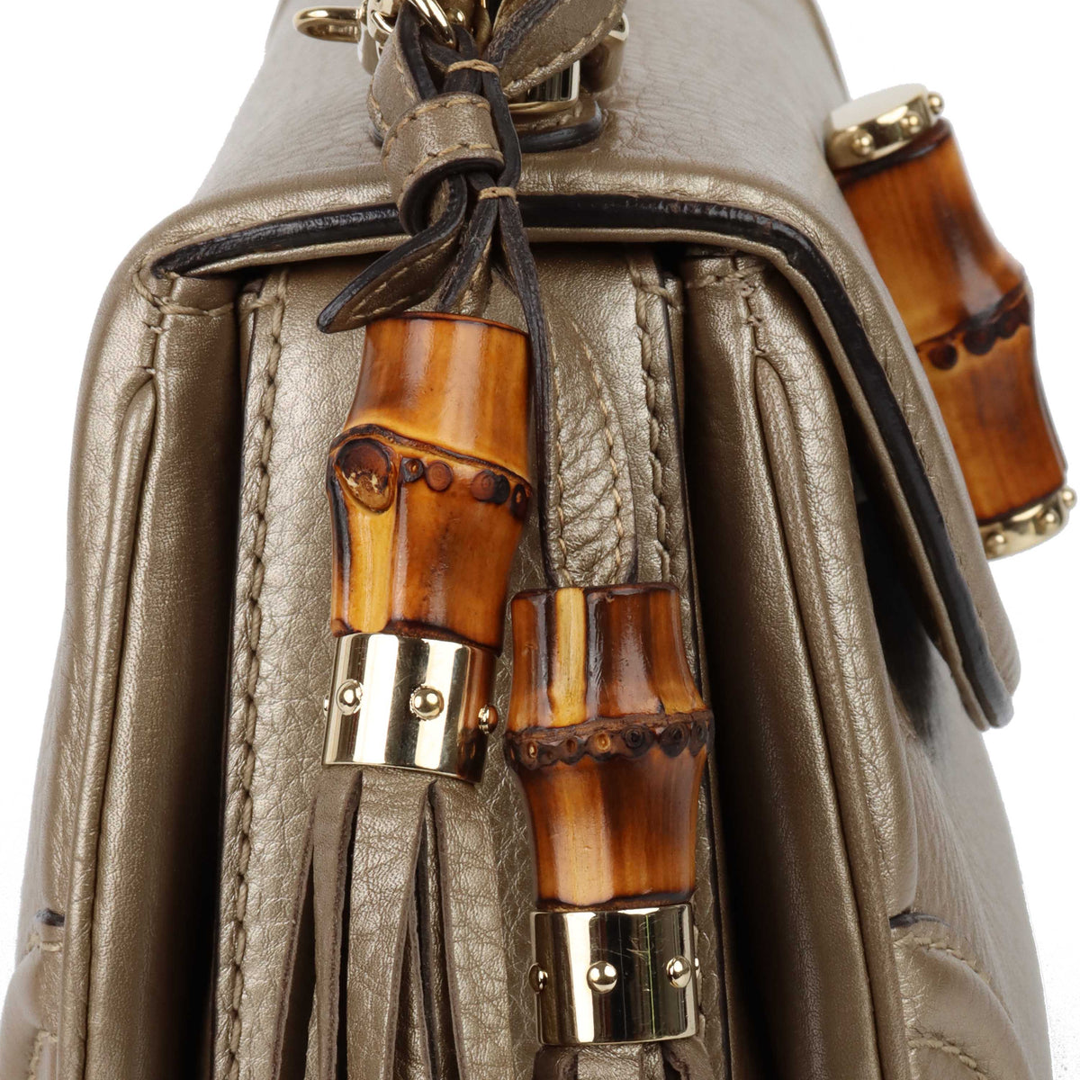 Gucci Gold with Bamboo Handle Small 1947 Bag.